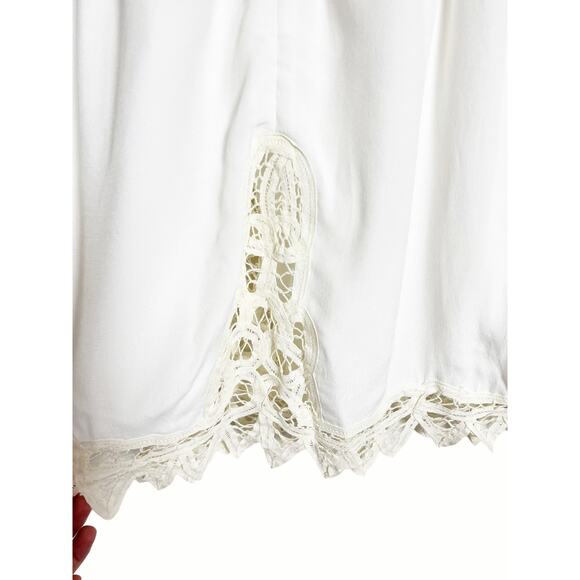 SAYLOR Ivory Josie Battenberg Long Sleeve Crochet Lace A-Line Mini Dress Size XS - Picture 10 of 12